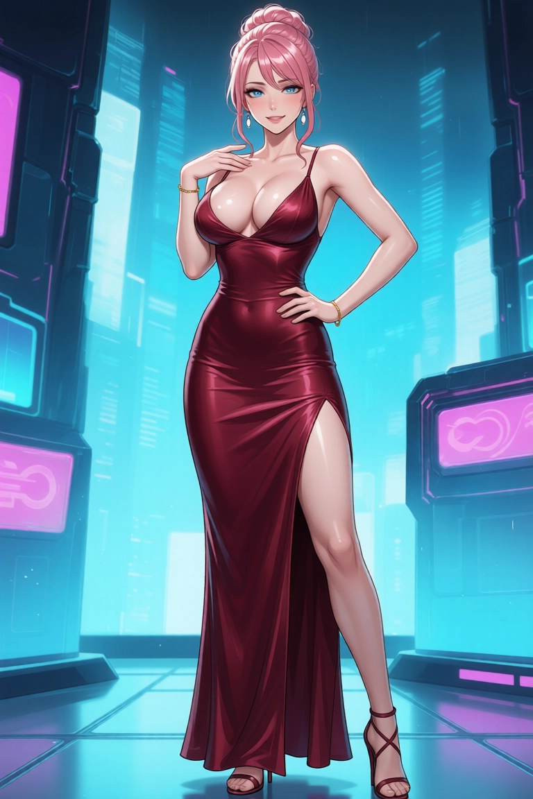 Anime PornJourney AI character in an evening dress